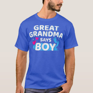 T-shirt Le Sexe Révèle Grand Grand-Maman Dit Garçon Corres