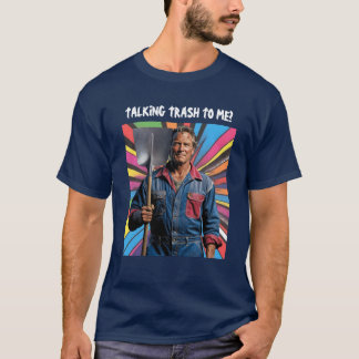 T-shirt Le Shovel Man. Texte brillant. 1 ligne. Personnali