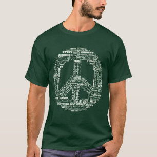 T-shirt le signe de paix réutilisent des mots blancs