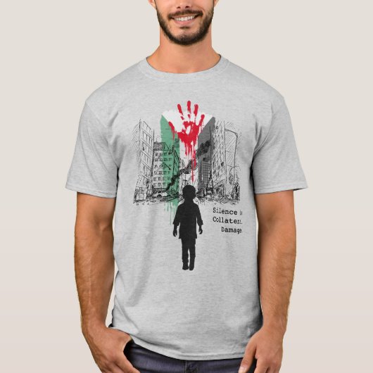 T-shirt Le silence est un dommage collatéral –  Solidarité (Devant)
