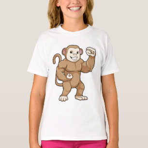 T-shirt Le singe comme culturiste au Bodybuilding