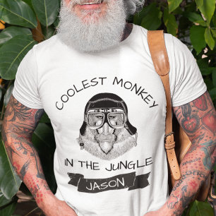 T-shirt Le Singe Le Plus Cool De La Jungle Retro Personn