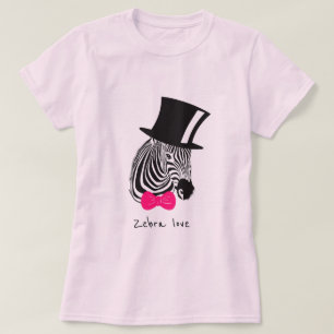 T-shirt Le slogan d'amour Zebra Hipster Zebra