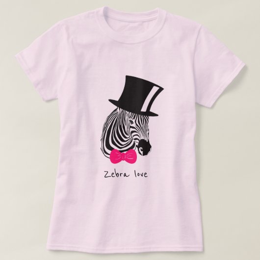 T-shirt Le slogan d'amour Zebra Hipster Zebra (Design devant)