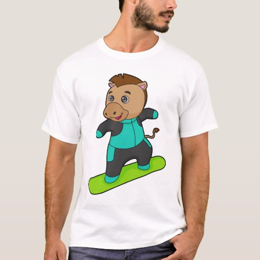 T-shirt Le snowboarder de Horse (Devant)