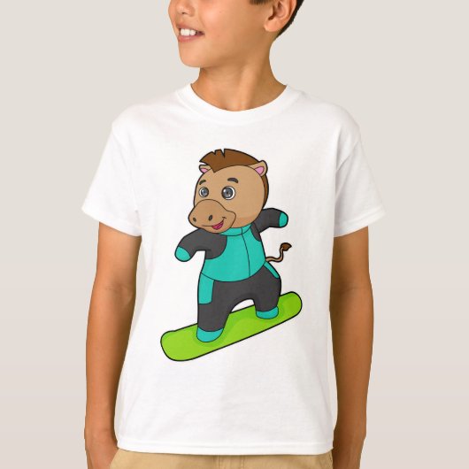 T-shirt Le snowboarder de Horse (Devant)
