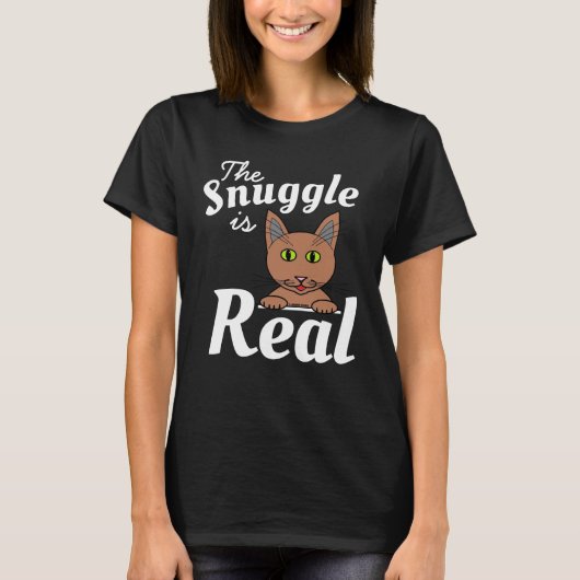 T-shirt Le Snuggle est vraiment mignon Chat T (Devant)