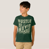 T-shirt Le softball Baseball Hustle Hit & Never Quitter (Devant entier)