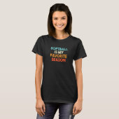 T-shirt Le Softball Est Ma Saison Préférée Rétro (Devant entier)