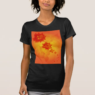 T-shirt le soleil d'orange d'ornement floral