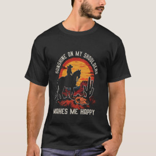 T-shirt Le soleil sur mes épaules me rend heureux en cheva