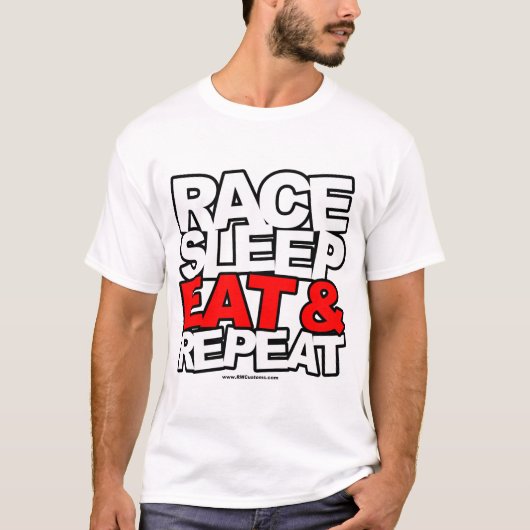 T-shirt Le sommeil de course mangent et répètent (Devant)