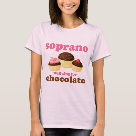 T-shirt Le soprano chantera pour le chocolat (Devant)