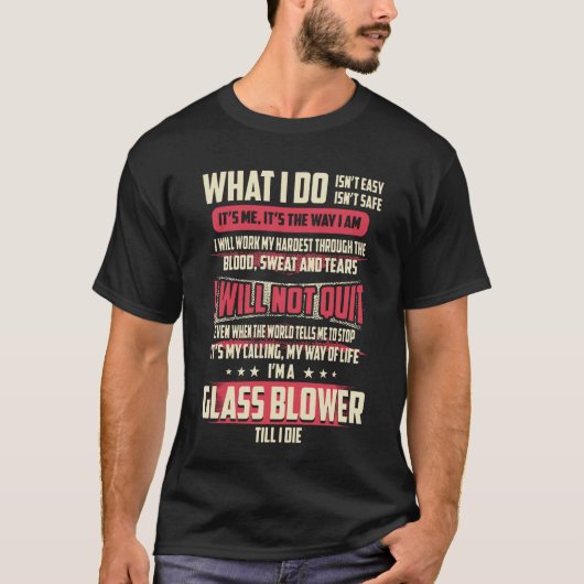 T-shirt Le souffleur de verre - Ce que je fais (Devant)