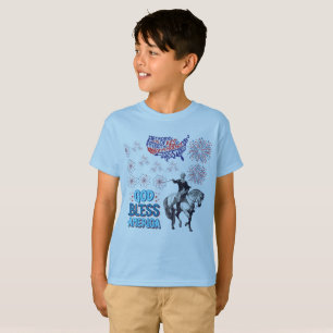 T-shirt Le spectacle Liberty Lights affiche un bleu clair