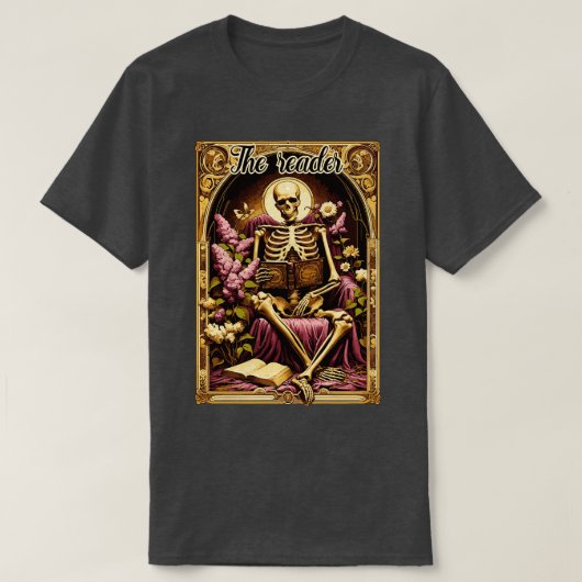 T-shirt Le squelette de tarot du lecteur (Design devant)