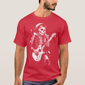 T-shirt le squelette joue du rock