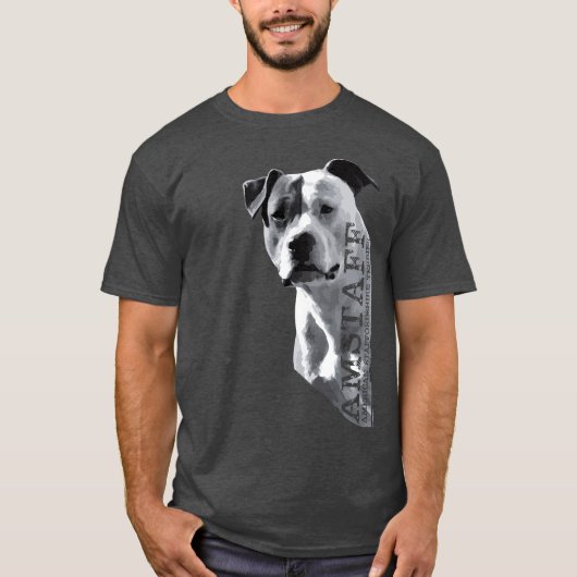 T-shirt Le Staffordshire Terrier américain - Amstaff (Devant)