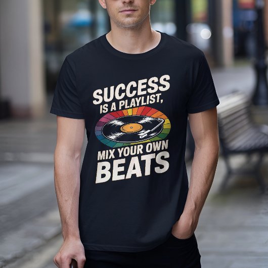 T-shirt Le succès est une Playlist Inspirational Retro Vin
