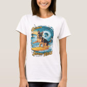 T-shirt Le surf berger allemand (Devant)