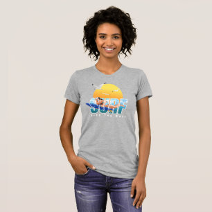 T-shirt Le surfeur fait le tour de la vague Femme mince