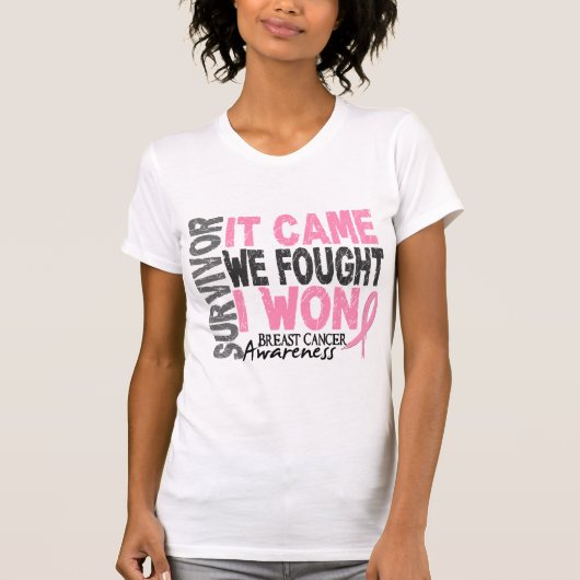 T-shirt Le survivant de cancer du sein qu'il est venu nous (Devant)
