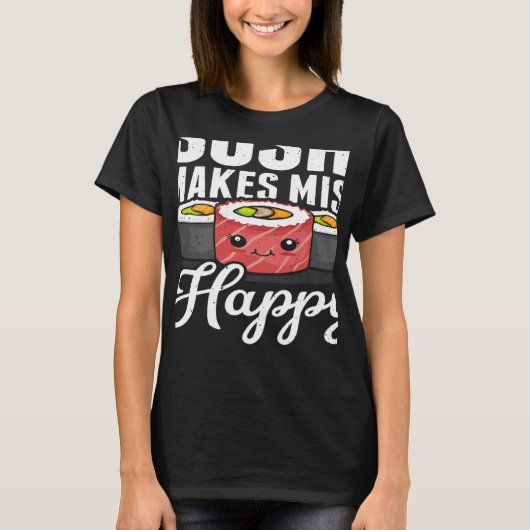 T-shirt Le Sushi Rend Miso Joyeux Nourriture Japonaise Sus (Devant)
