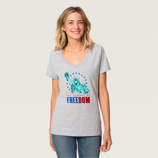 T-shirt Le symbole de la liberté | Cou-V féminin (Devant entier)