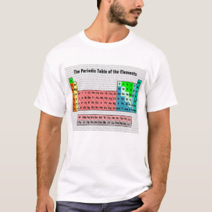 T-shirt Le tableau périodique (simple avec fond d'élément)