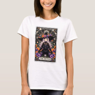 T-shirt Le Tarot de sorcière avec un chien noir