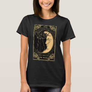 T-shirt Le Tarot Lune Xvii Inspiré Chat Noir Sorcier Casqu