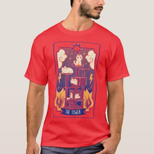 T-shirt Le Tarot Tower Cat par Tobe Fonseca (Devant)