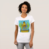 T-shirt Le tee - shirt des femmes bleues de Bouddha (Devant entier)