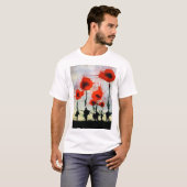 T-shirt Le tee - shirt des hommes de pavots (Devant entier)