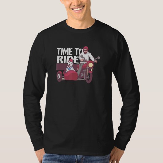 T-shirt Le Temps De Circuler Moto Mon Chien Dans La Moto S (Devant)