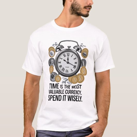 T-shirt Le temps est la monnaie la plus précieuse (Devant)
