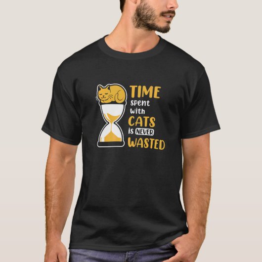 T-shirt Le Temps Passé Avec Les Chats N'Est Jamais Perdu (Devant)
