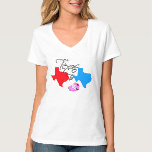 T-shirt Le Texas de rotation de rouge à l'état bleu