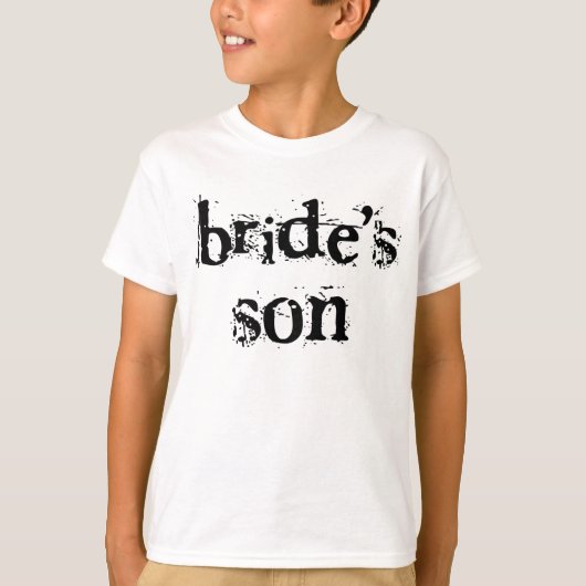 T-shirt Le texte noir du fils de la mariée (Devant)