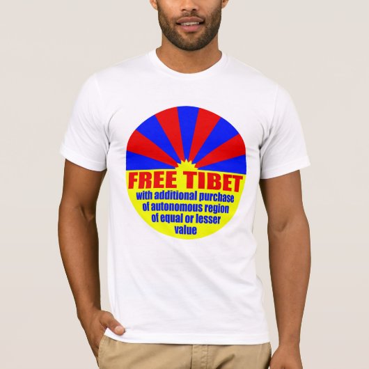 T-shirt Le Thibet libre avec la chemise supplémentaire (Devant)