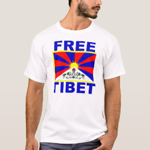 T-shirt Le Thibet libre avec le drapeau tibétain