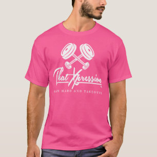 T-shirt Le Train D'Expression Dur Et Le Dumbbell Bar De Re