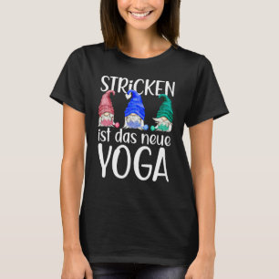 T-shirt Le tricot est le nouveau gnome de yoga pour les pa