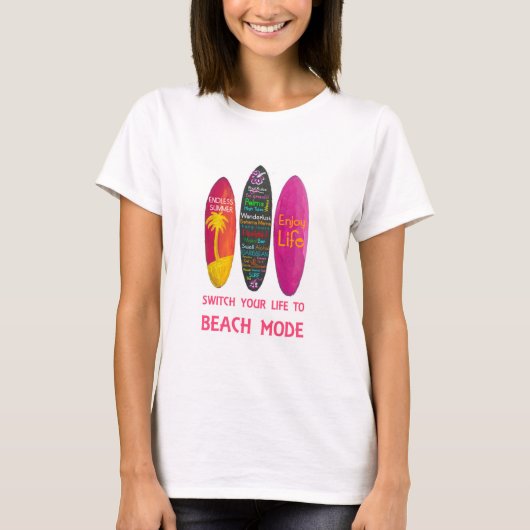 T-shirt Le Triptyque de l'affiche de planche de surf Enjoy (Devant)