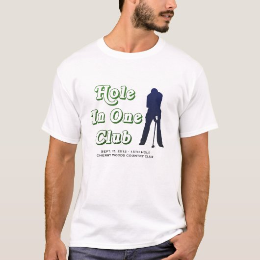 T-shirt Le trou des hommes dans un golf de vantardise de (Devant)