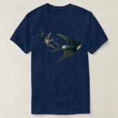 T-shirt Le troupeau d'oiseaux hirondelles (Design devant)