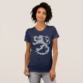 T-shirt Le V-cou adapté des femmes blanches de lion de (Devant entier)
