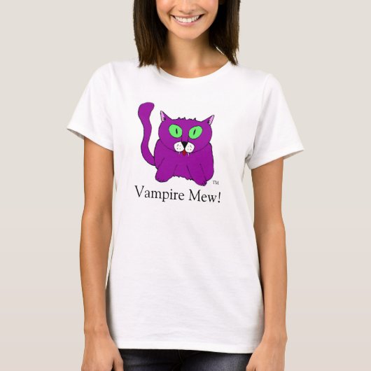 T-shirt Le vampire miaulent dessus (Devant)