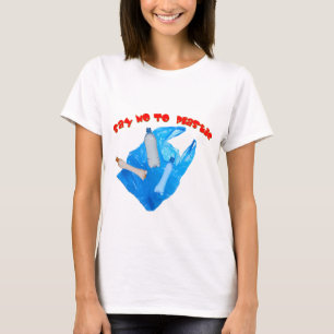 T-shirt Le vecteur indiquent non au plastique
