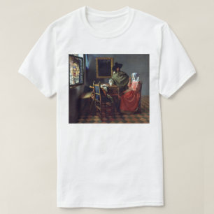 T-shirt Le verre de vin par Johannes Vermeer